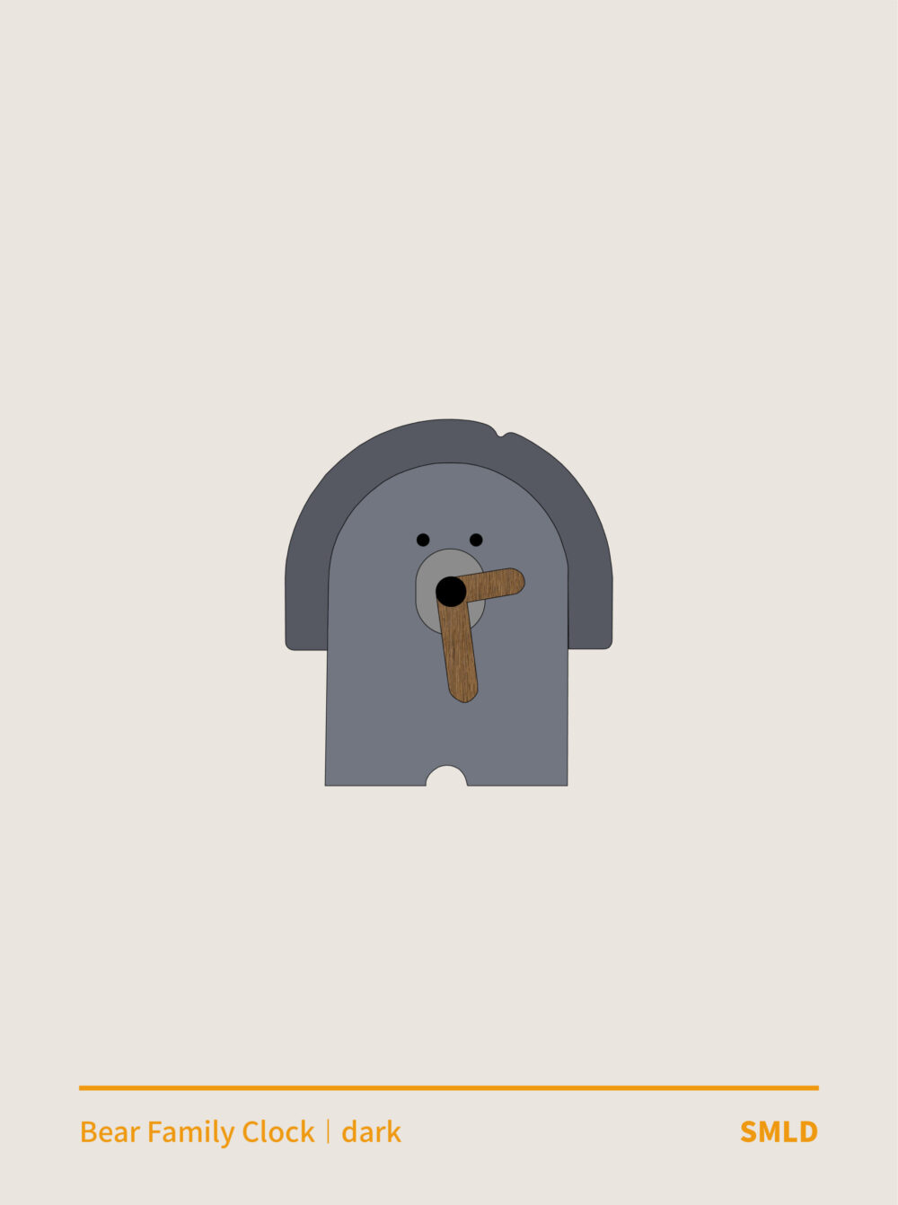 BEAR FAMILY CLOCK_dark bear