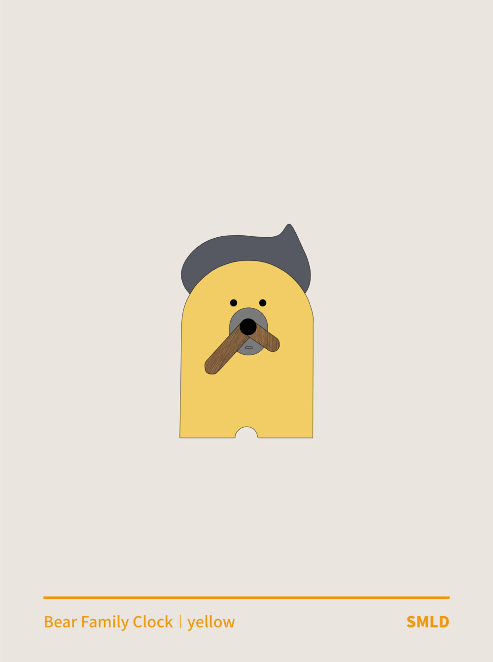 BEAR FAMILY CLOCK_yellow